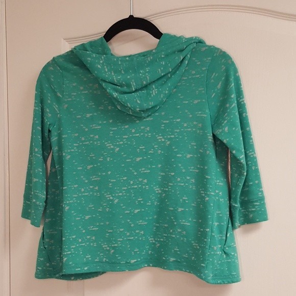 Jessica Simpson Green Open Front Hooded Cardigan - Picture 4 of 4